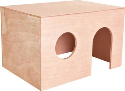 Zdjęcie produktu dla Trixie Drewniany domek dla świnek morskich, płaski dach 27 x 17 x 19 cm