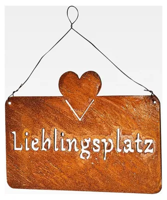 Produktbild von Schild Lieblingsplatz 25x16cm Herz Garten-Deko Rost