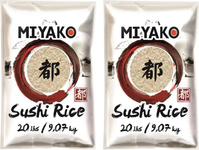 Produktbild von [ 2x 9,07kg ] MIYAKO Sushi Reis / Rundkorn-Reis / Product of  Italy