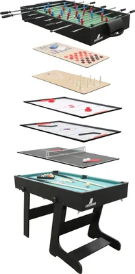Immagine prodotto di Cougar 16 in 1 Tavolo da gioco multifunzionale, nero, pieghevole | Tavolo da gioco multifunzionale con accessori inclusi | Multigioco con calcio balilla, biliardo, air hockey | 107 x 60,5 x 81 cm