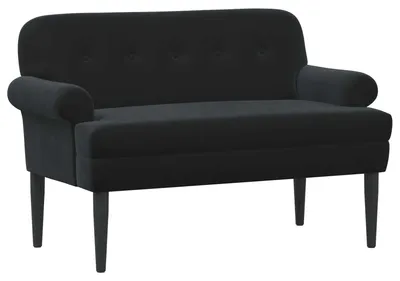 Produktbild von vidaXL Zweisitzer mit Knopfheftung Schwarz 120 x 66 x 78 cm Samt