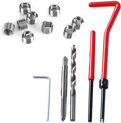 Produktbild von Gewindereparaturset M6, 30-teilig, mit Bohrer und Gewindeschneider, für Autoreparatur