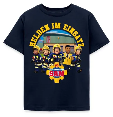 Produktbild von Spreadshirt Feuerwehrmann Sam™ Helden Im Einsatz Kinder T-Shirt, 122/128 (7-8 Jahre), Navy