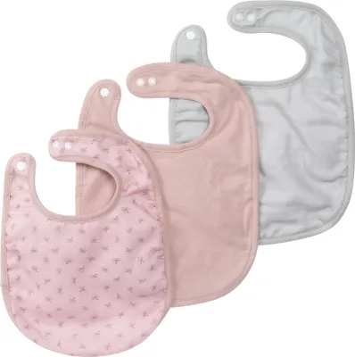 Produktbild von roba organic 3er Lätzchenset 'Lil Planet' rosa/mauve, Jersey, Musselin, Baumwolle, GOTS, 23x30cm