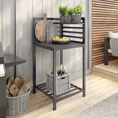 Produktbild von home24 Gartenküchenecktisch - Aluminium / Kunststoff - Schwarz