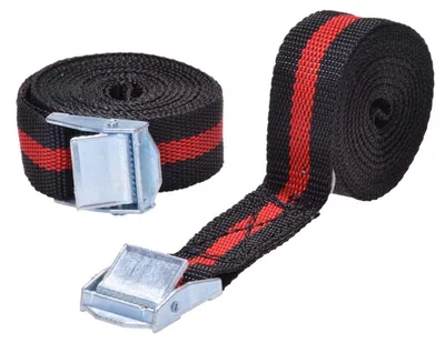 Zdjęcie produktu dla Dwa pasy mocujące, 25 mm x 2,5 m, pasy do mocowania ładunków, pasy do bagażu