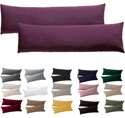 Productafbeelding van Kussensloop voor zijslapers, 40 x 145 cm, set van 2, paars, microvezel, met rits