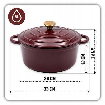 Produktbild von HAGE Schmortopf Gusseisen emailliert 5 l 26 cm