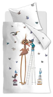 Produktbild von Beddinghouse x Fiep Amsterdam Renforcé-Bettwäsche-Garnitur Fiepvogel Farbe Multi Größe 135 x 200 cm + 1x 80 x 80 cm