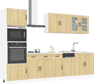 Produktbild von Möbel 7-tlg. Küchenschrank-Set Kalmar Sonoma-Eiche Holzwerkstoff - Küchenschränke 3314734