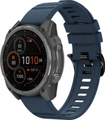 Image de imoshion QuickFit® Stripe Bracelet en silicone - Connecteur Garmin 22 mm - Bleu foncé