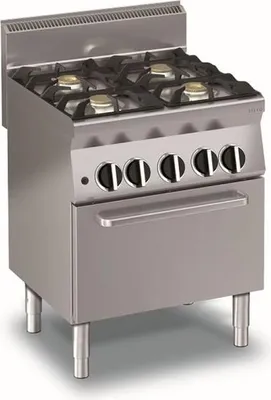 Obrázok produktu pre Plynový sporák KBS s elektrickou konvekčnou rúrou, 4 horáky, pripravený na pripojenie (400 V)