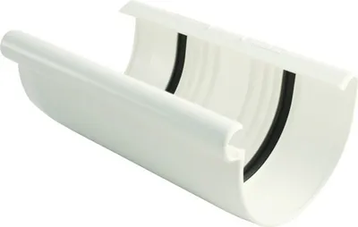 Produktbild von Marley Rinnenverbinder Kunststoff halbrund Verkhersweiß RAL 9016 NW 75 mm