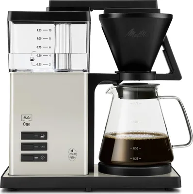 Produktbild von Melitta ONE, Filterkaffeemaschine, 1,25 l, Gemahlener Kaffee, 1525 W, Schwarz, Cremefarben, Transparent, Weiß
