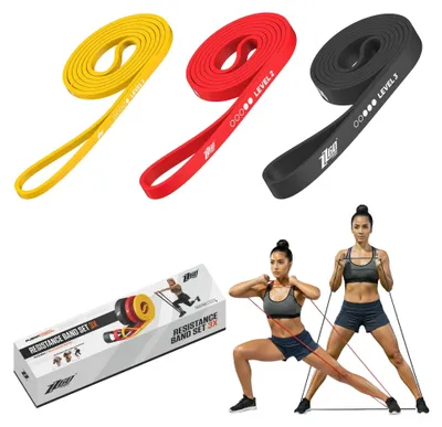 Obrázok produktu pre Solidchoice – Sada 3 odporových gum – Elastické fitness gumy na domáce cvičenie