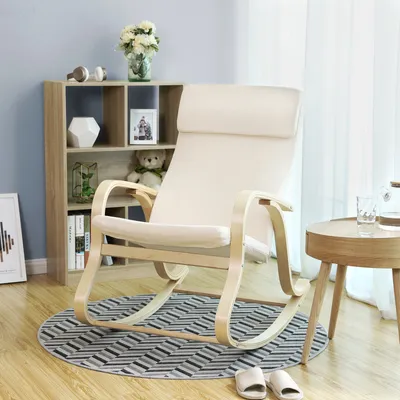 Produktbild von SONGMICS Schaukelstuhl Relaxstuhl 65 x 90 x 98 cm Sessel Schwingsessel beige LYY30M