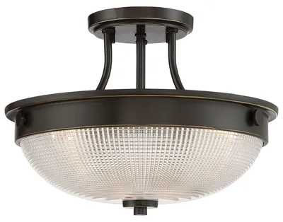 Zdjęcie produktu dla Lampa sufitowa Mantle brąz palladiański 2xE27x60W metal wym:24,6x32,7x32,7cm IP20 Quoizel