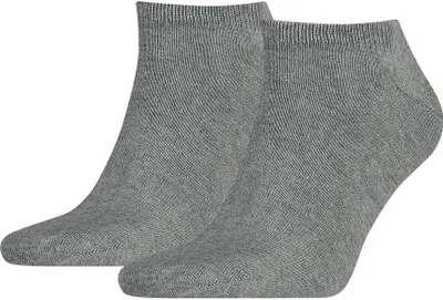 Produktbild von Tommy Hilfiger Sneaker Socks (2-pack), heren enkelsokken katoen, grijs melange
