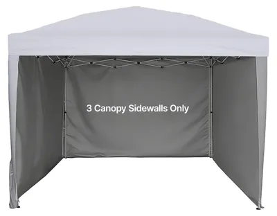 Productafbeelding van Zijkanten voor luifel, geschikt voor een opklapbare tent van 3 x 3 meter. Tentzijwanden met een waterdichte en zonbeschermende laag, ideaal voor evenementententen, marktkramen en kampeertenten (alleen 3 zijwanden, wit)