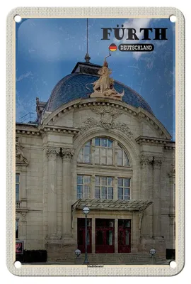 Produktbild von Blechschild Städte Fürth Stadttheater Architektur 12x18cm Schild