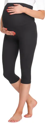 Image de Leggings de grossesse 3/4 Be Mammy pour femmes BE20-258 (noir, L)