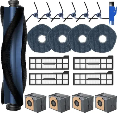 Produktbild von PromoHome® 20 Stück Zubehör kompatibel mit Eufy X10 Pro Omni Saugroboter, Hauptbürste, Staubbeutel, Mikrofasertücher, HEPA-Filter