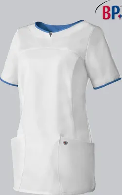 Produktbild von BP® Schlupfkasack für Damen weiß/azurblau, Gr. XLn
