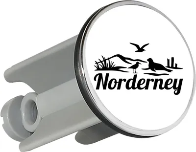 Produktbild von Huuraa Waschbeckenstöpsel Norderney Strandmotiv 4cm höhenverstellbar Abflussstopfen Geschenkidee