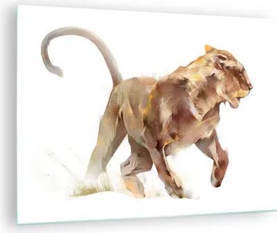 Produktbild von Bilder auf glas - Tier Abstraktion - 70x50cm - Glasbilder - Wandbilder - Kunstdruck - zum Aufhängen bereit - Wanddekoration aus Glas - Glas Bilder - Wandbild auf Glas - Einteilig - GAA70x50-3967