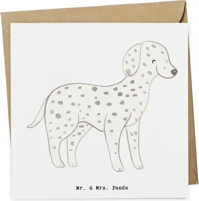 Produktbild von Mr. & Mrs. Panda Klappkarte Dalmatiner Moment - Weiß - Geschenk, Grußkarte, Glückwunschkarte, faltkarte, doppelkarte, Dalmatinac, anlasskarte