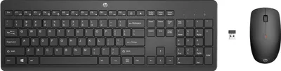Zdjęcie produktu dla HP Zestaw bezprzewodowej myszy i klawiatury 230, Pełnowymiarowy (100%), Bezprzewodowy, RF Wireless, Membranowa, Czarny, Dołączona myszka
