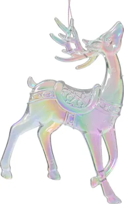Produktbild von Christbaumschmuck Hirsch Kunststoff 11cm Figur Klar Irisierend