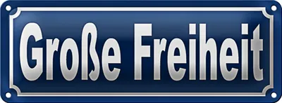 Produktbild von Blechschild Große Freiheit 27x10cm Hamburg St. Pauli Clubs Dekoration