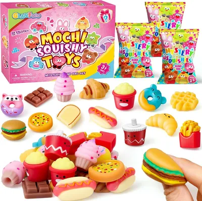 Productafbeelding van Mochi squishy speelgoedset - Set van 32 - Mini-kawaii squishy - Anti-stress - Fidgetspeelgoed - Feestcadeau