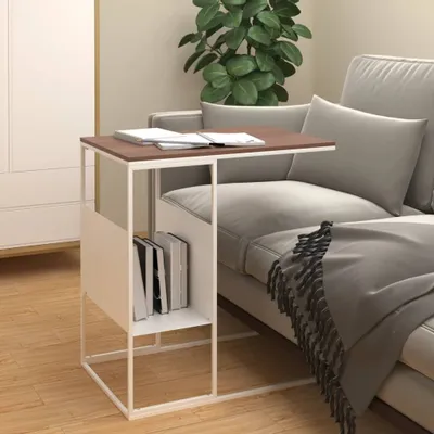Produktbild von "2026 Promotion" Beistelltisch - mit Stauraum - Weiß - 55x36x59,5 cm Holzwerkstoff - Sofatisch CC20587