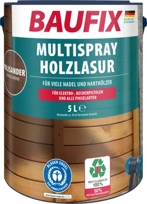 Produktbild von BAUFIX Multispray Holzlasur palisander seidenglänzend, 5 Liter, Holzlasur