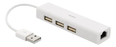 Zdjęcie produktu dla Deltaco USB2-LAN3, USB 2.0, Biały