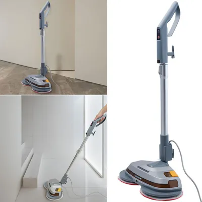 Produktbild von Robuste tiefenreinigende Fussboden-Poliermaschine, Teleskop-Griff, Mikrofaserpads, Sprühfunktion, für Laminat, Parkett, Fliesen, Marmor, Schiefer