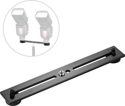 Produktbild von Stativhalterung mit doppelter Kamerahalterung Verlaengerungsleiste fuer Kamera-Blitzhalterungen mit 1/4 Zoll Schraube fuer Kamera DSLR LED-Lichtstativmikrofon