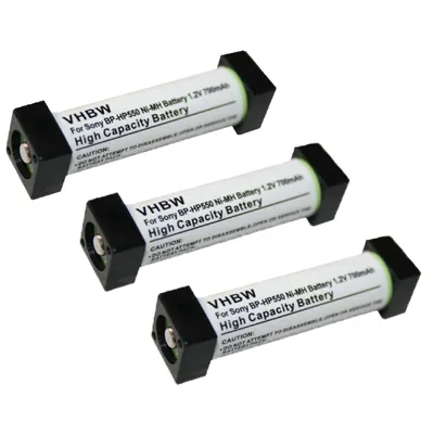 Produktbild von vhbw 3x Akku kompatibel mit Sony MDR-RF800RK, MDR-IF140K, MDR-RF820R, MDR-IF140, MDR-RF800R Wireless Headset Kopfhörer (700 mAh, 1,2 V, NiMH)