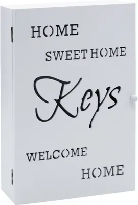 Produktbild von 1.02 Holz Schlüsselkasten in weiß - ca. 32 x 22 cm - Home Sweet Home Keys