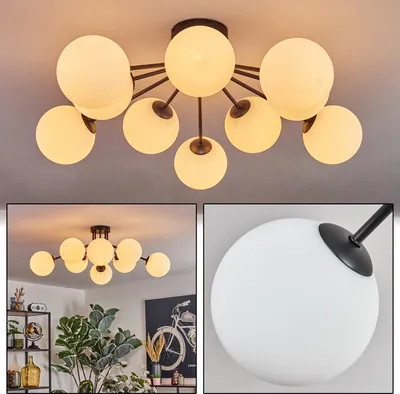 Produktbild von Fossobiubo Deckenlampe aus Metall/Glas in Schwarz/Weiß