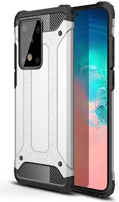 Obrázok produktu pre Hybridné puzdro Armor pre telefón Samsung Galaxy S20 Ultra, strieborné