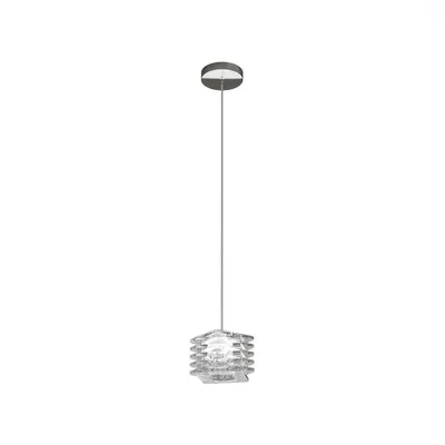Zdjęcie produktu dla Współczesna lampa wisząca Rubik Metal Chrom Kryształ Klosz 1 Światło G9