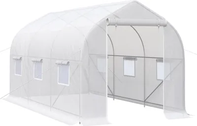 Obrázek produktu pro Fóliový tunelový skleník - Zahradní tunel - 4 x 2 x 2 m - 6 oken - dveře - zelený