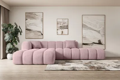 Produktbild von ALTDECOR Ecksofa in L-Form OLEA-L2 - 289x176x71 cm Rosa - Corner Sofa Bett Eckcouch Couch Wohnlandschaft Cauchsofa