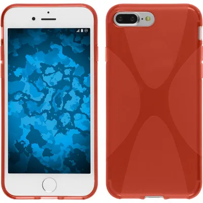 Produktbild von PhoneNatic Case kompatibel mit Apple iPhone 8 Plus - rot Silikon Hülle X-Style + 2 Schutzfolien
