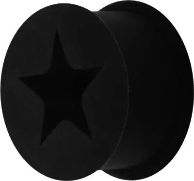 Produktbild von Ohr Flesh Flared Silikon Schwarz Tunnel Piercing Stern - VPLF-ST-BK.18mm
