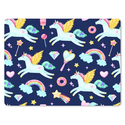 Produktbild von MuchoWow® Mauspad Mousepad Einhorn - Regenbogen - Diamant - Muster 23x19 cm - Mousepads - Maus Mat - Pad - Mausunterlage - Schreibtischunterlage - Mauspad