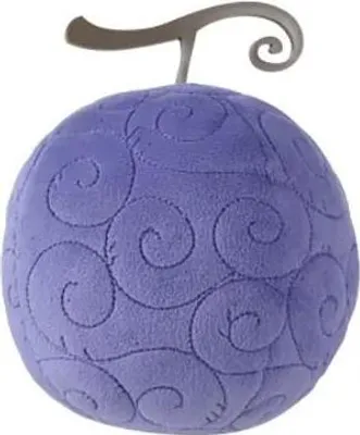 A plush toy resembling a Devil Fruit from the anime One Piece.